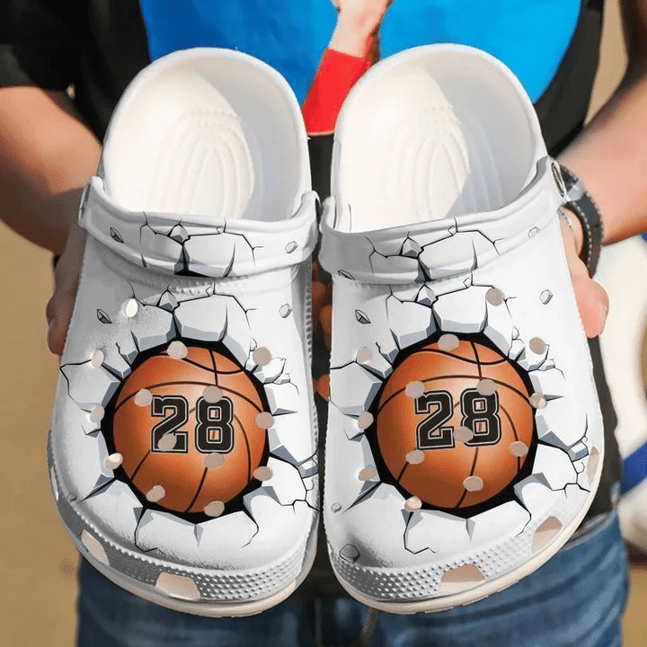 Basketball Personalized Breaking Wall Classic Clogs Crocss Shoes