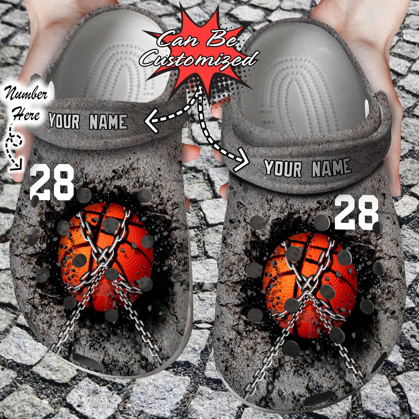 Basketball Personalized Chain clog Crocss Shoes Sport