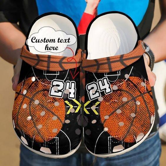 Basketball Personalized Leather Ball Crocss Clog Shoes