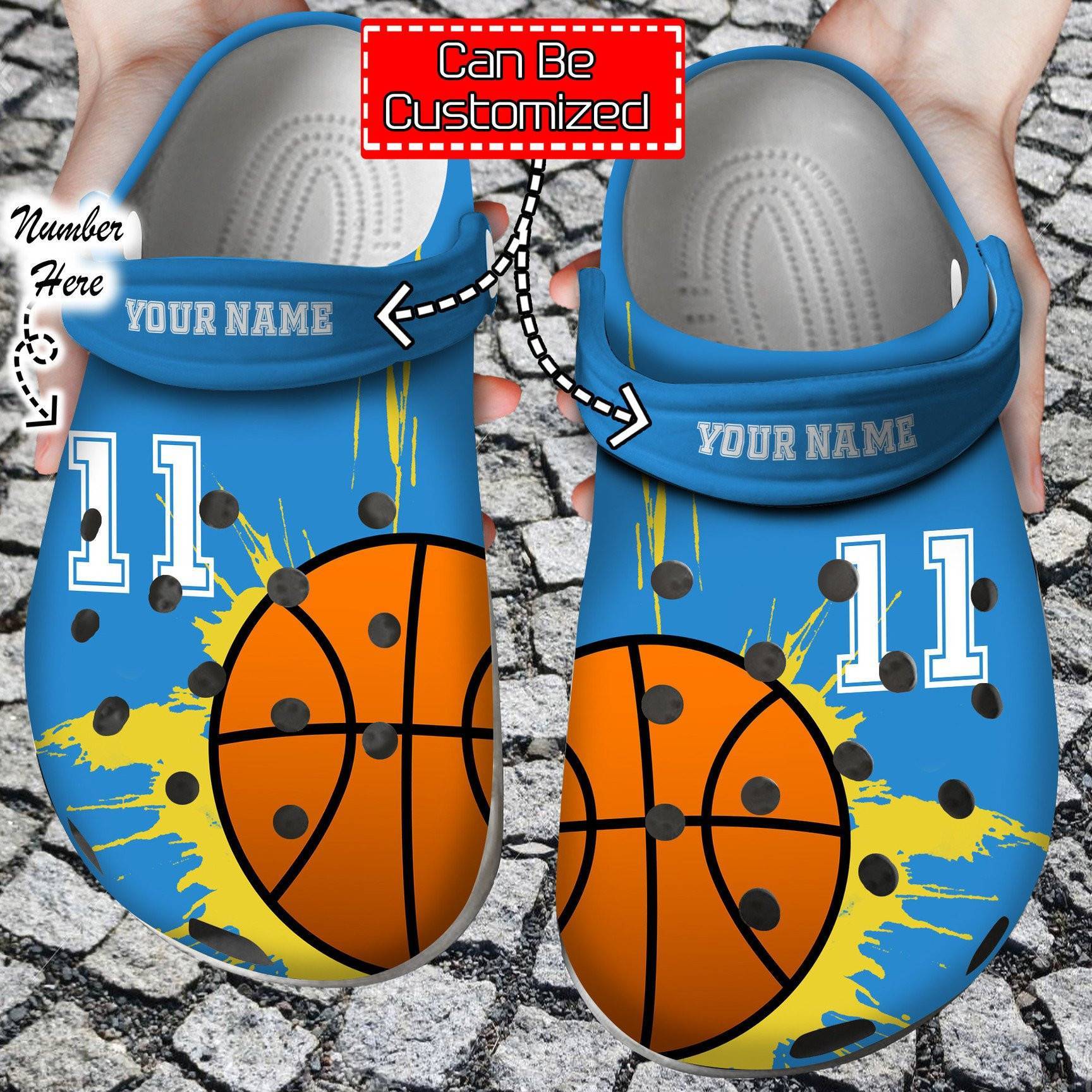 Basketball Personalized Lover Blue clog Crocss Shoes Basketball