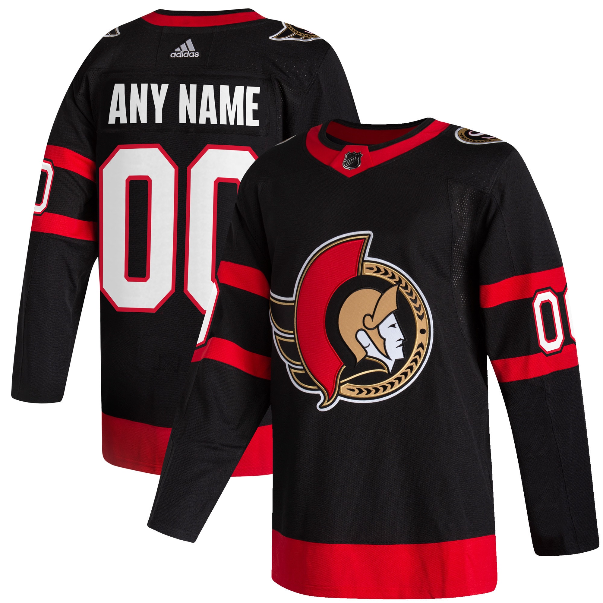 Men's Ottawa Senators adidas Black 2020/21 Home Authentic Custom Jersey