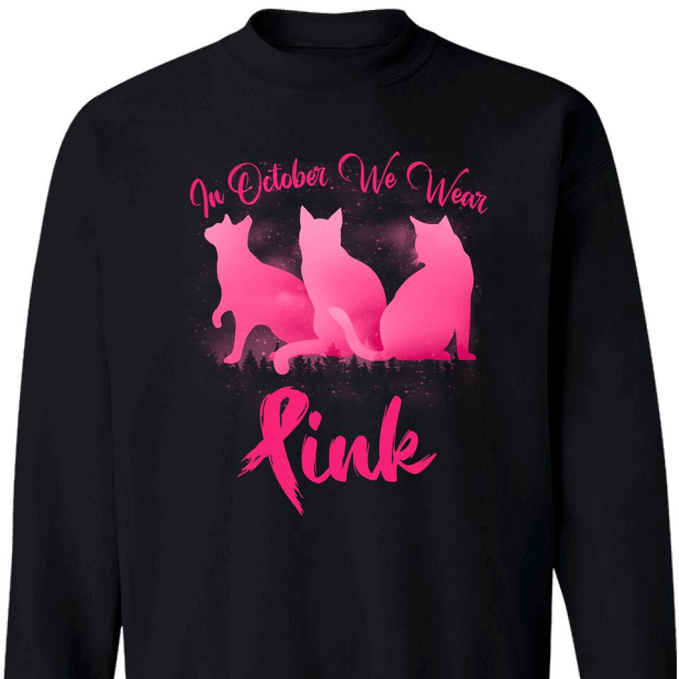 In October We Wear Pink Custom Sweatshirt – Trending Personalized