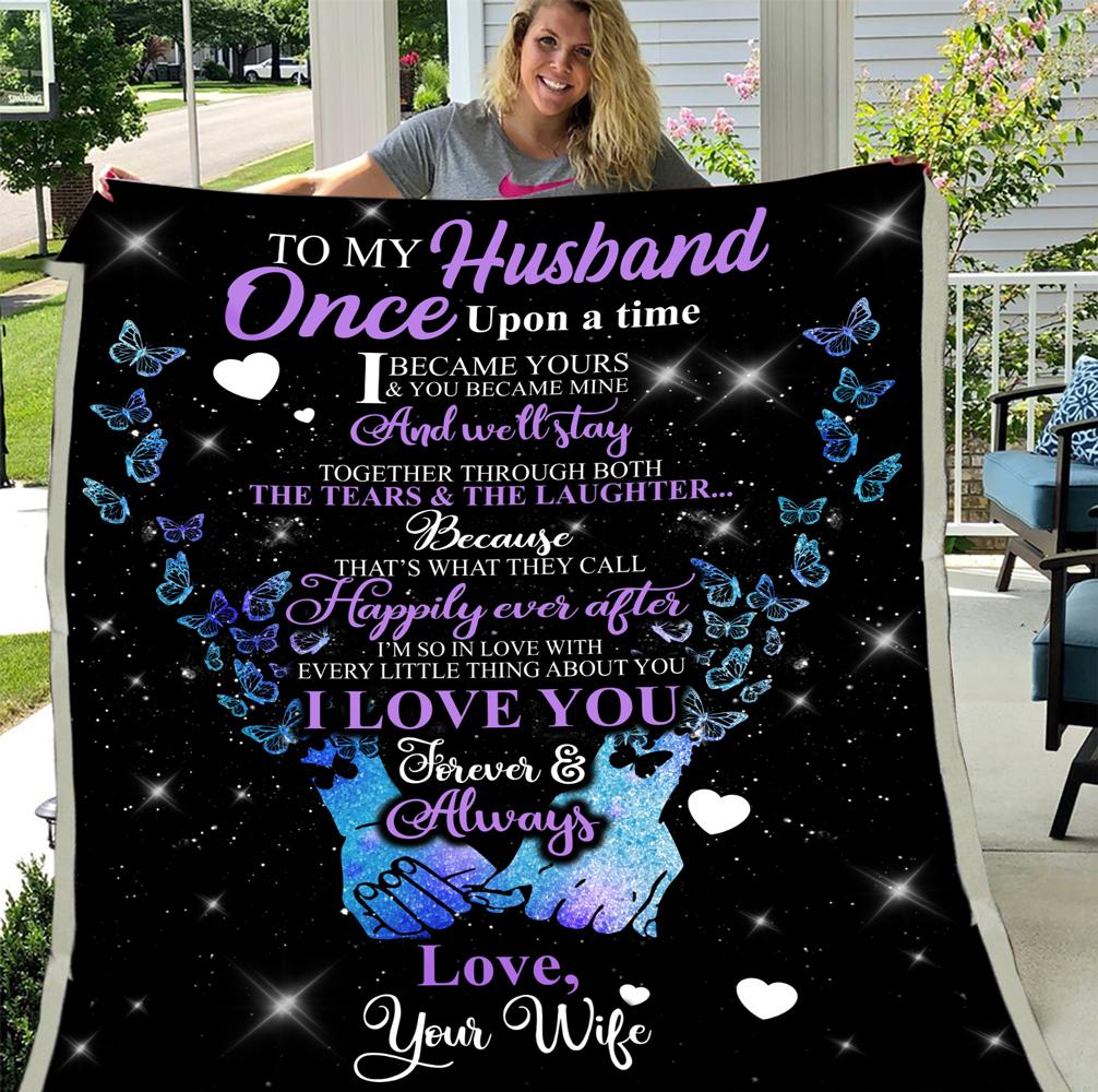 To My Husband We’Ll Stay Together Through Both The Tears & The Laughter Blanket For Valentine’S Day Home Decor Bedding Couch Sofa Soft And Comfy Cozy