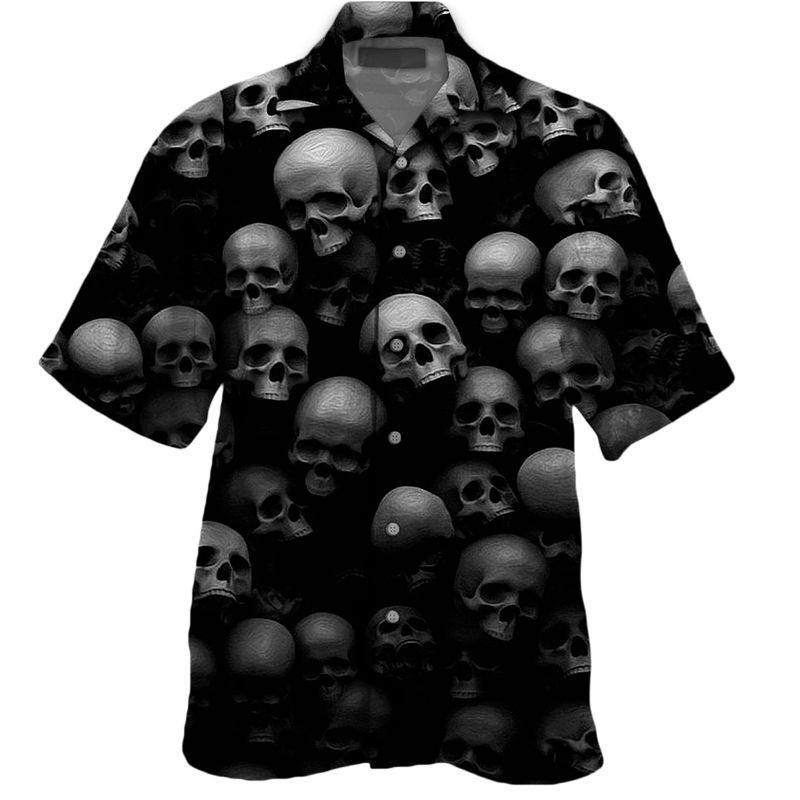 Skull Black Nice Design Unisex Hawaii Shirt For Men And Women Ha42214