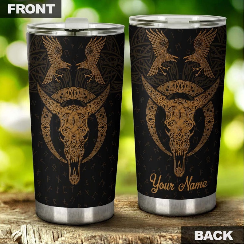 Viking Skull Unique Cool Personalized Fancy Unique Tumbler-Skull Tumbler-Skull Birthday Gift Christmas Gift For Her For Him