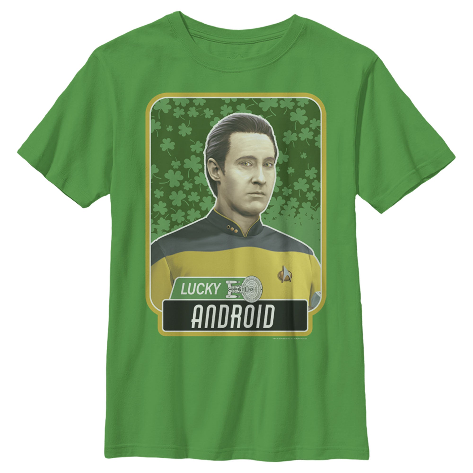 Boy’S Star Trek: The Next Generation Commander Data St. Patrick’S Day Lucky Android T-Shirt