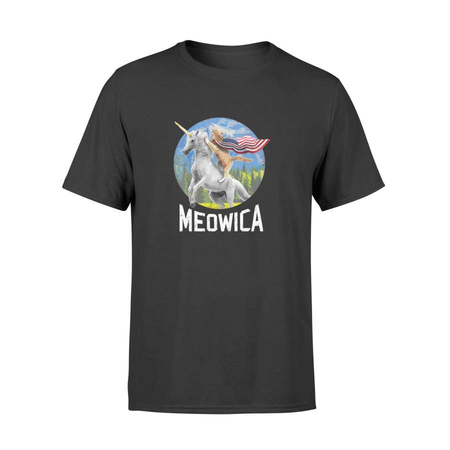 Meowica Unicorn Cat Shirt Funny 4th of July Unicorn Shirts – Standard T-shirt