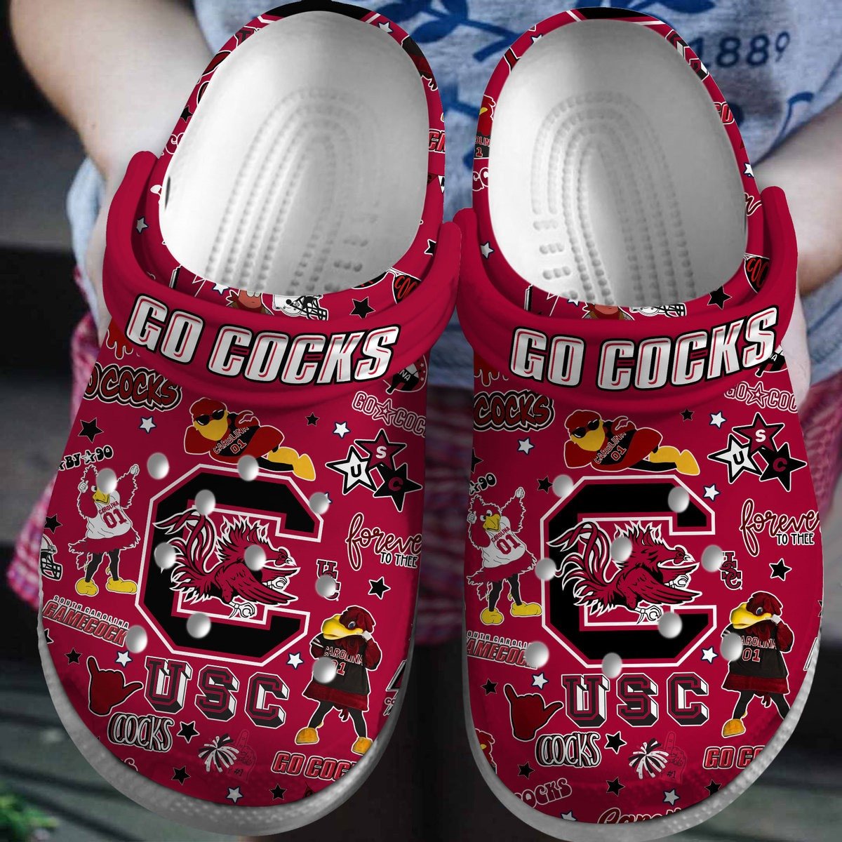 South Carolina Gamecocks NCAA Sport Crocs Crocband Clogs Shoes Comfortable For Men Women and Kids 2