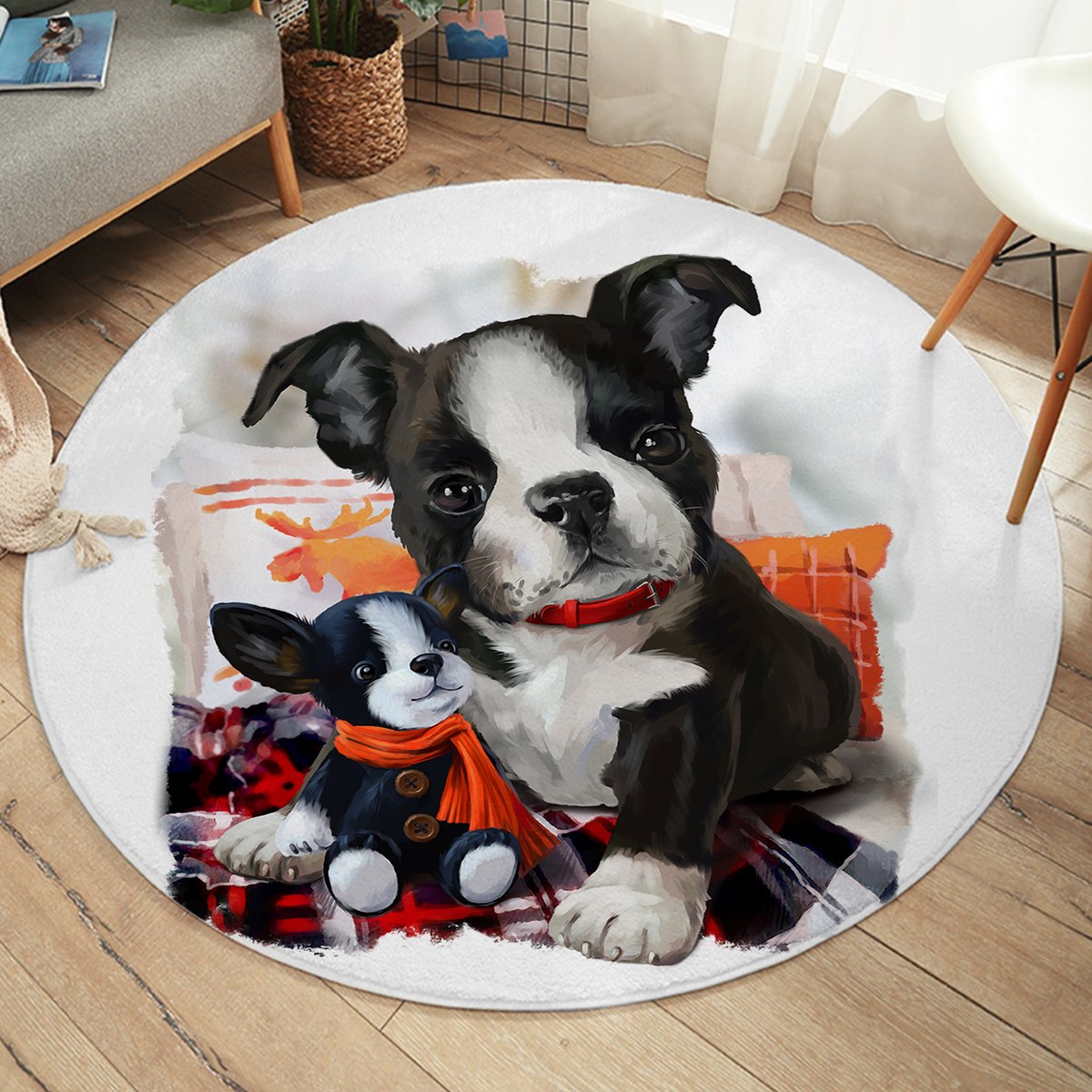 Cute Puppies SW2408 Round Rug