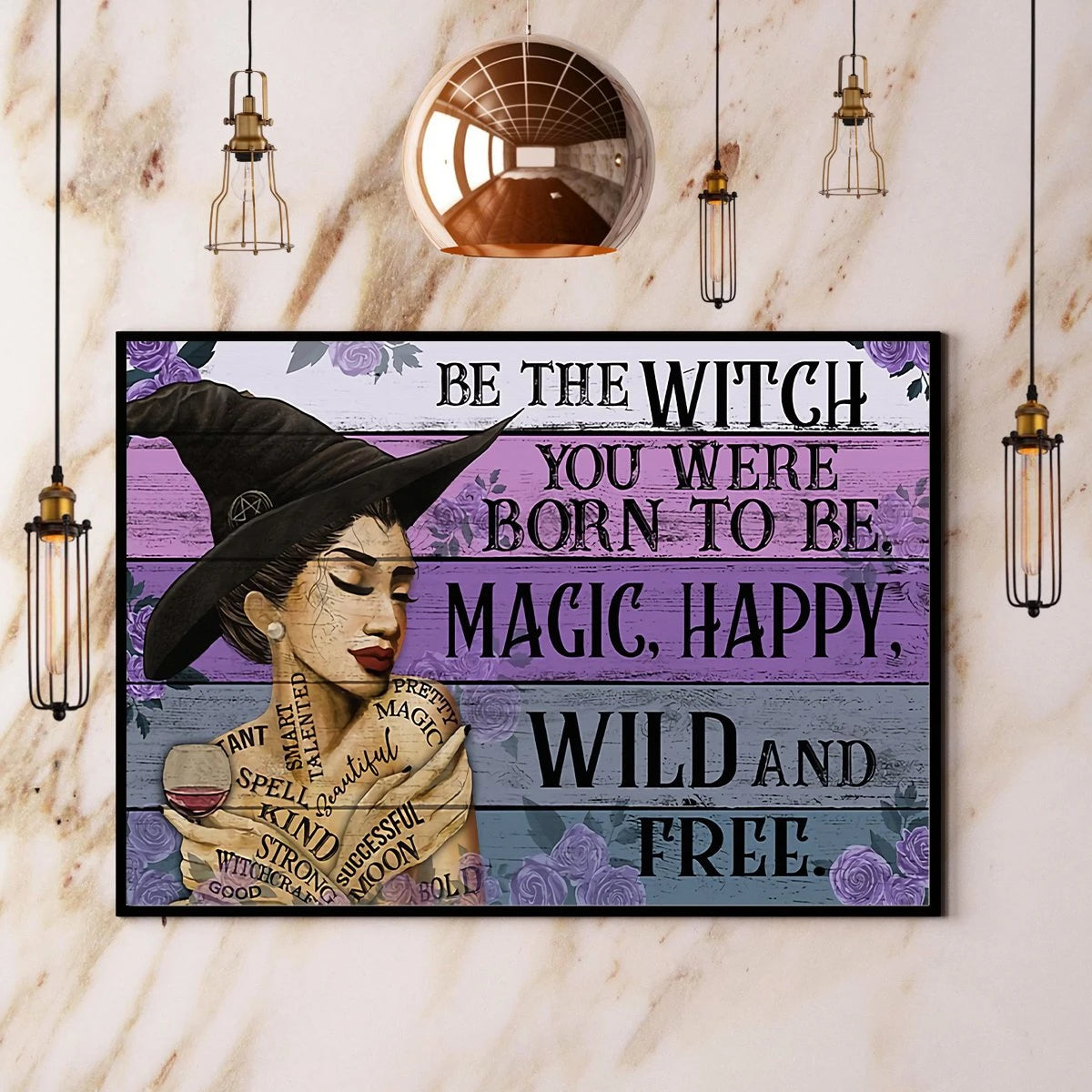 Color Pallet Be The Witch Wild And Free Halloween Full Size Canvas Poster Wall Art Decor