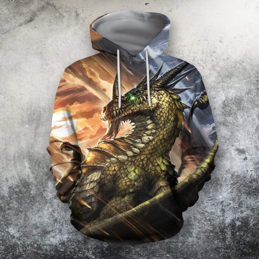 3D AOP Dragons Zip Hoodie