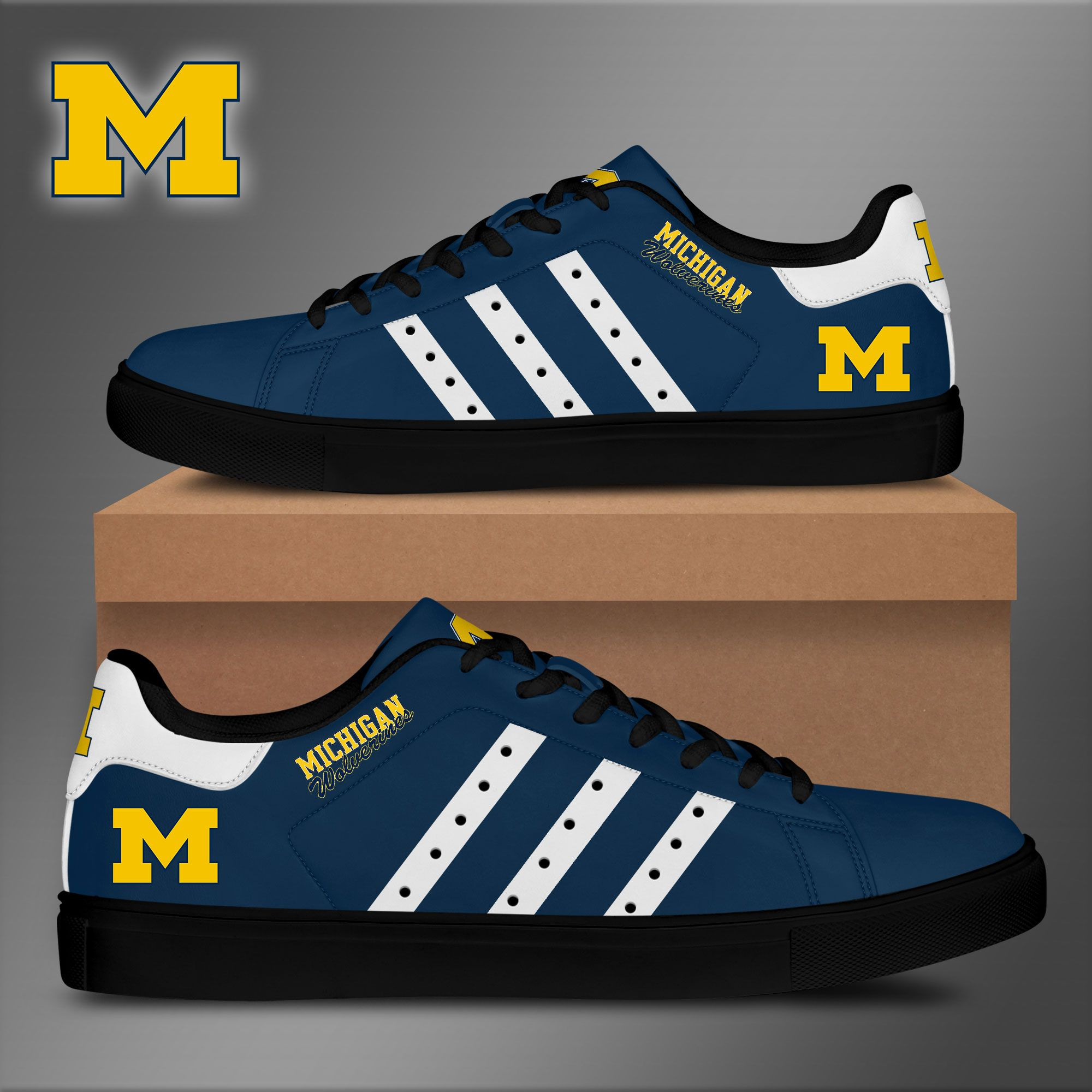 Michigan Wolverines Low Top Shoes V11