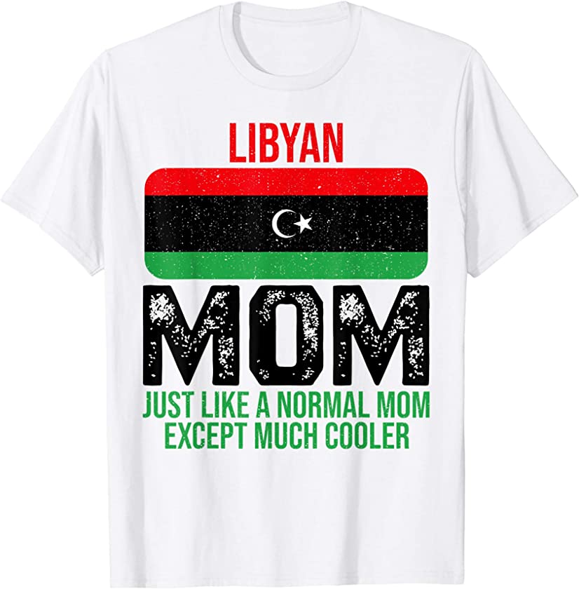 Vintage Libyan Mom Libya Flag Design For Mother’s Day T-Shirt