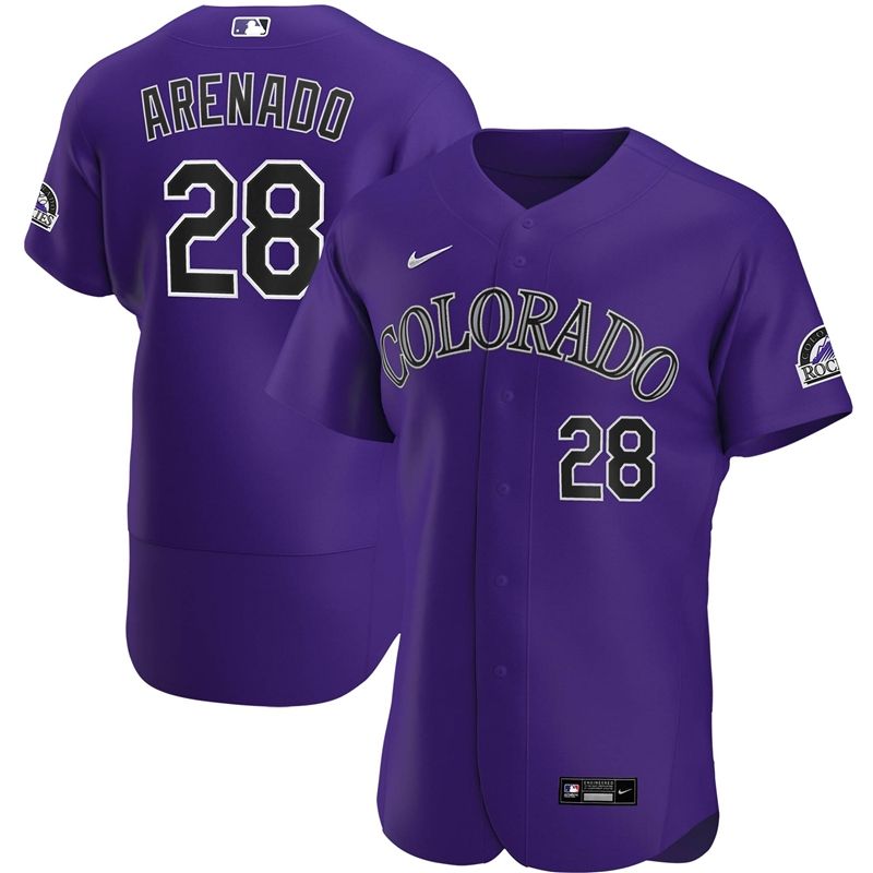 Colorado Rockies Nolan Arenado #28 2020 MLB Purple Jersey