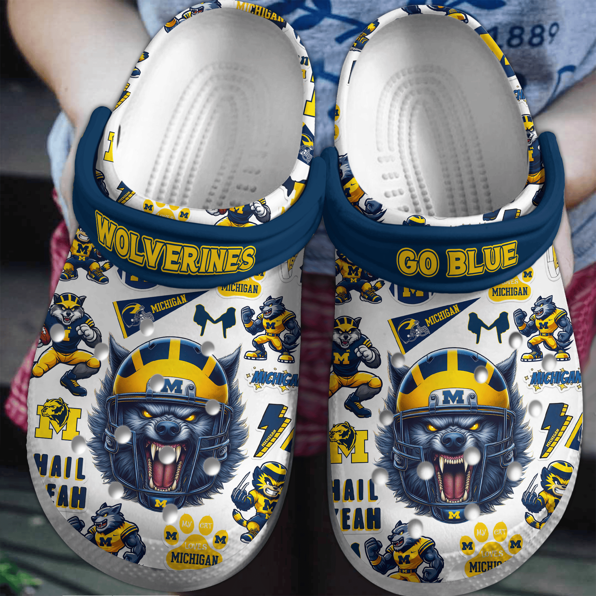 Michigan Wolverines NCAA Sport Crocss Crocband Clogs Shoes Comfortable For Men Women and Kids