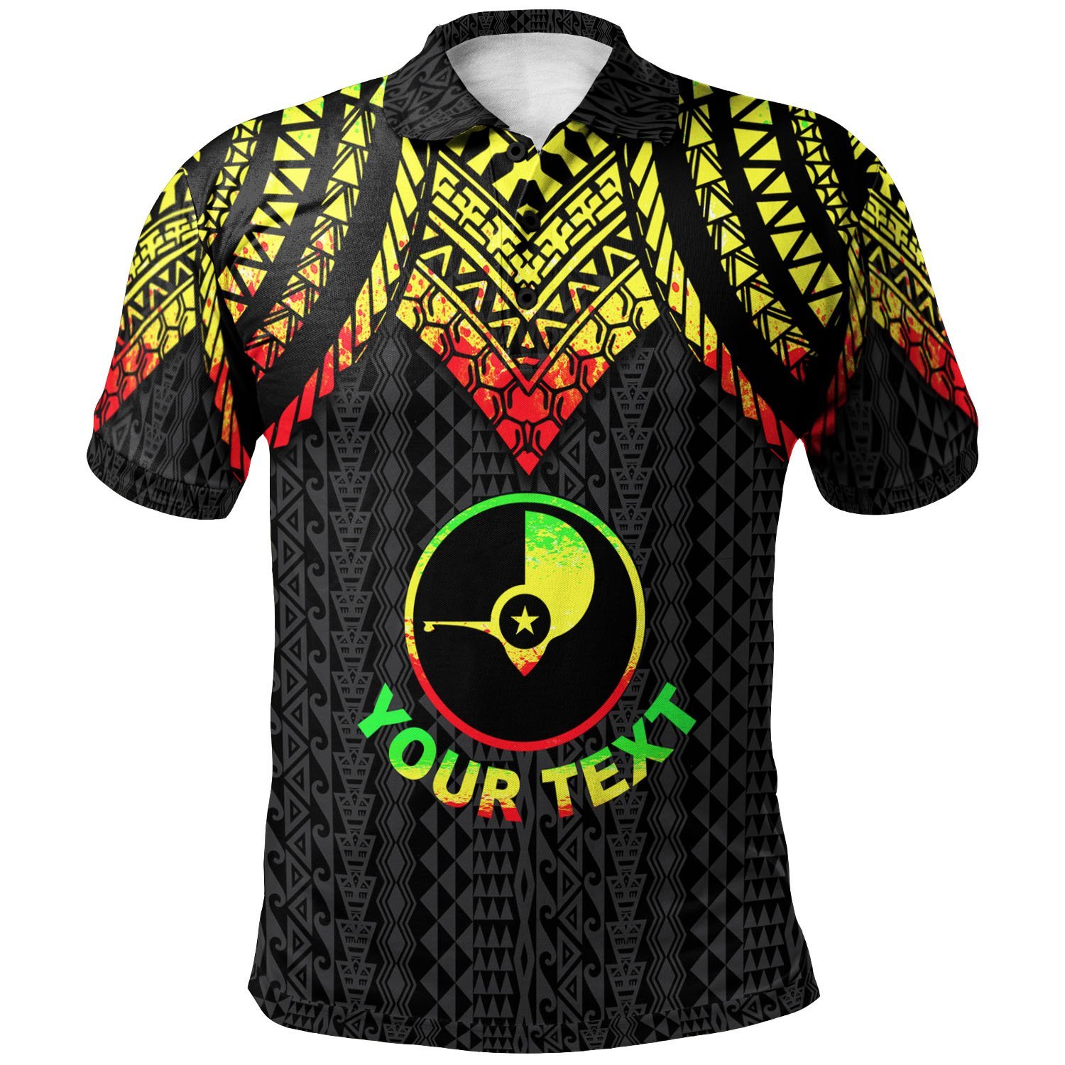 Yap Custom Personalised Polo Shirt – Polynesian Armor Style Reagge – BN39