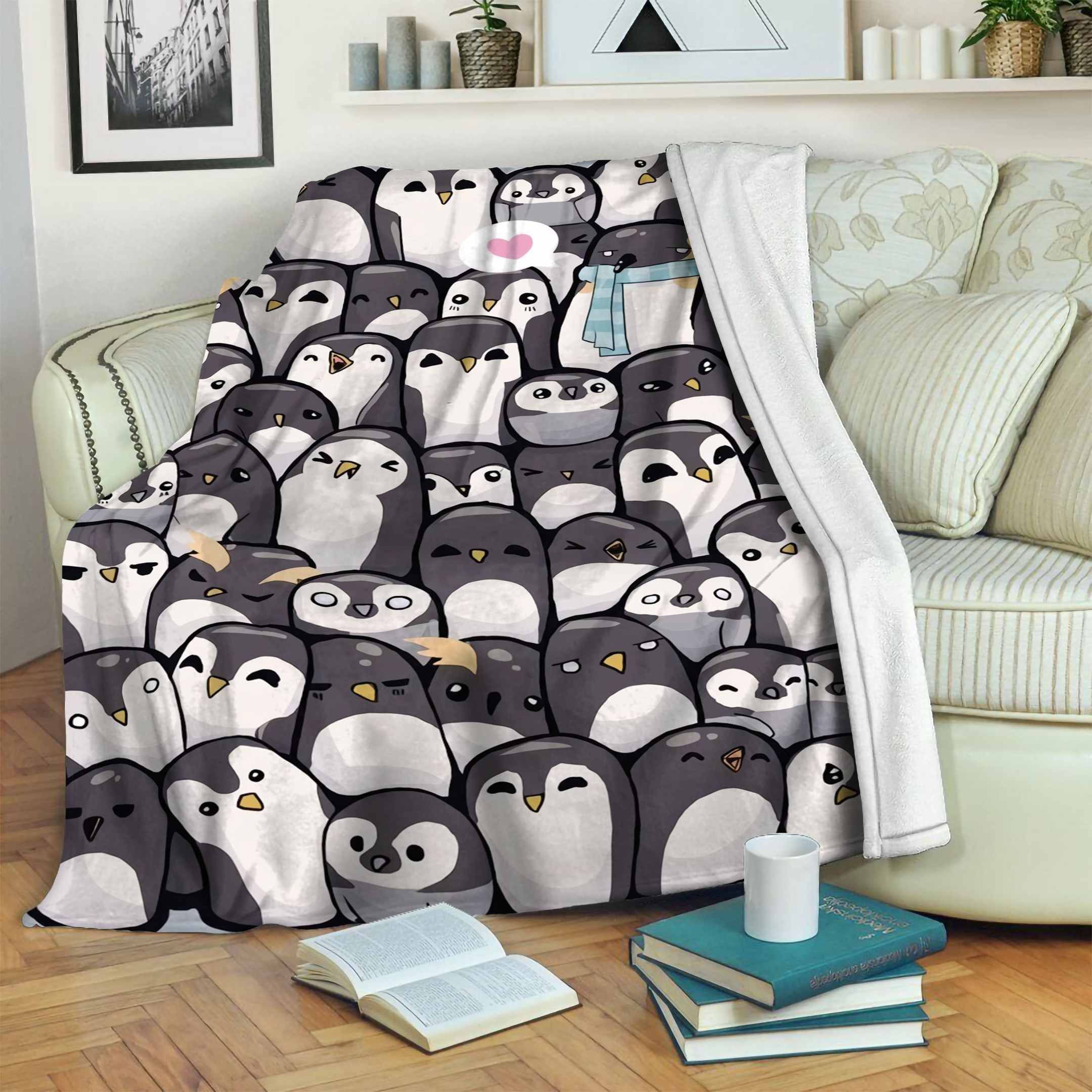 Penguin White GS-CL-ML2504 Sherpa Fleece Blanket