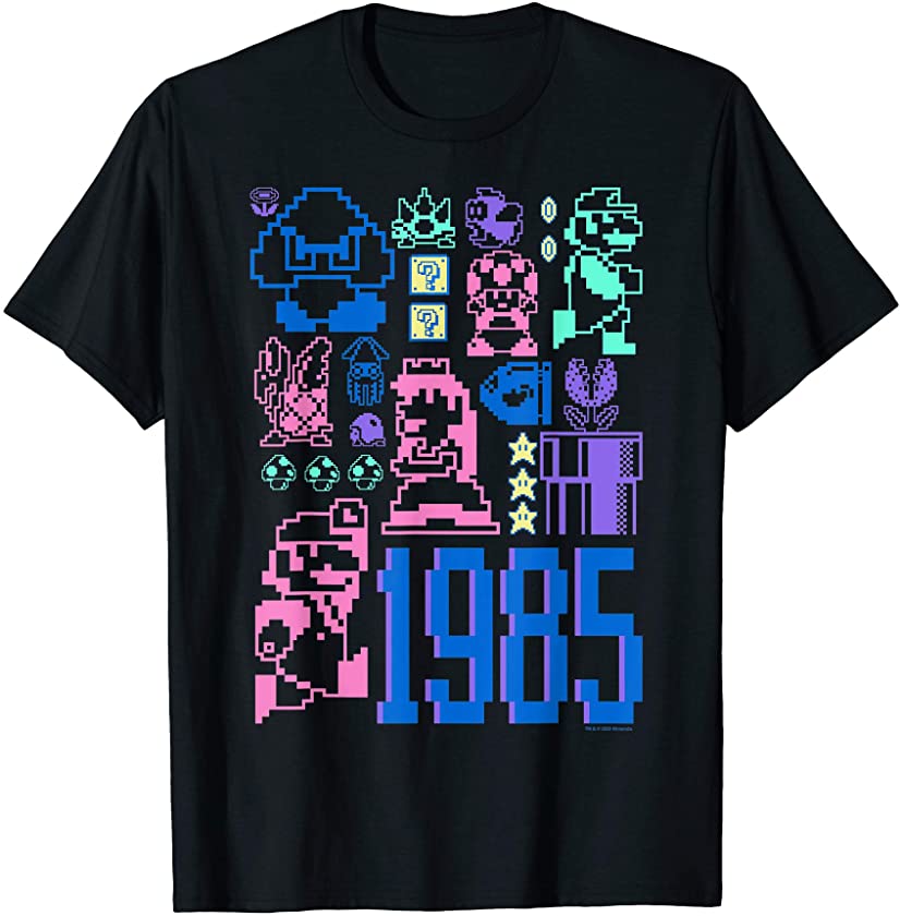 Super Mario 35th Anniversary 1985 Pixel Art T-Shirt