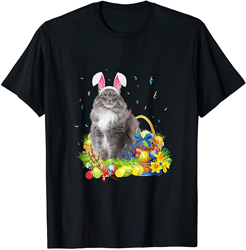 Cute Cat Easter Day Bunny Eggs Costume for Mens Womens Kids T-Shirt