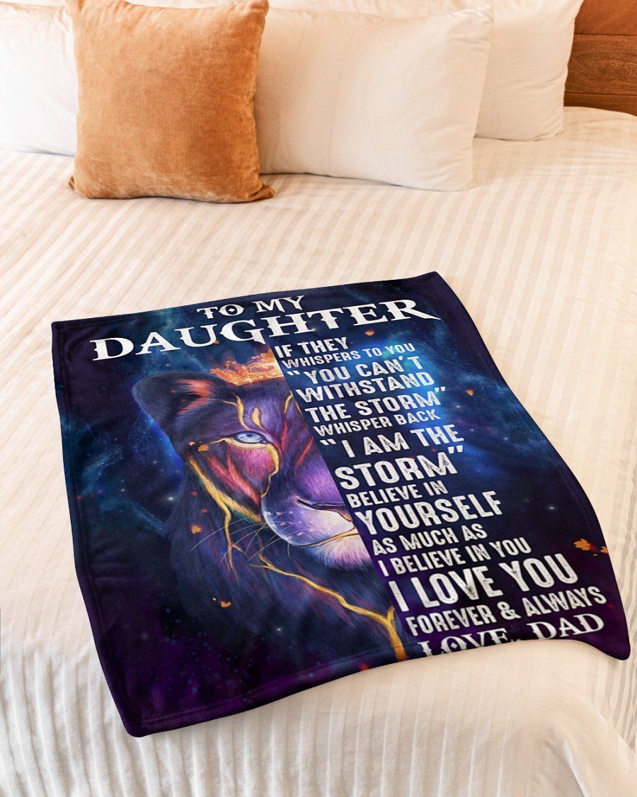 You Cant Withstand The Storm Lion Dad Gift For Daughter Fleece Blanket