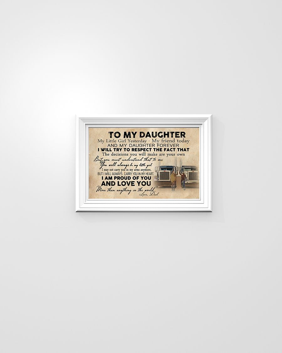 Truck Print, To My Daughter Couple Truck Horizontal Canvas And Poster – Gift For Daughter | Wall Decor Visual Art