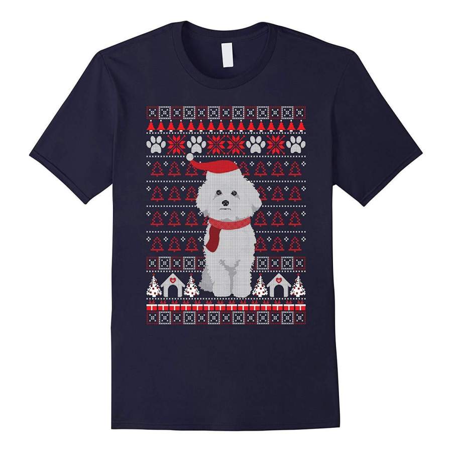 Bichon Frise Ugly Christmas Holiday Dog T-Shirt