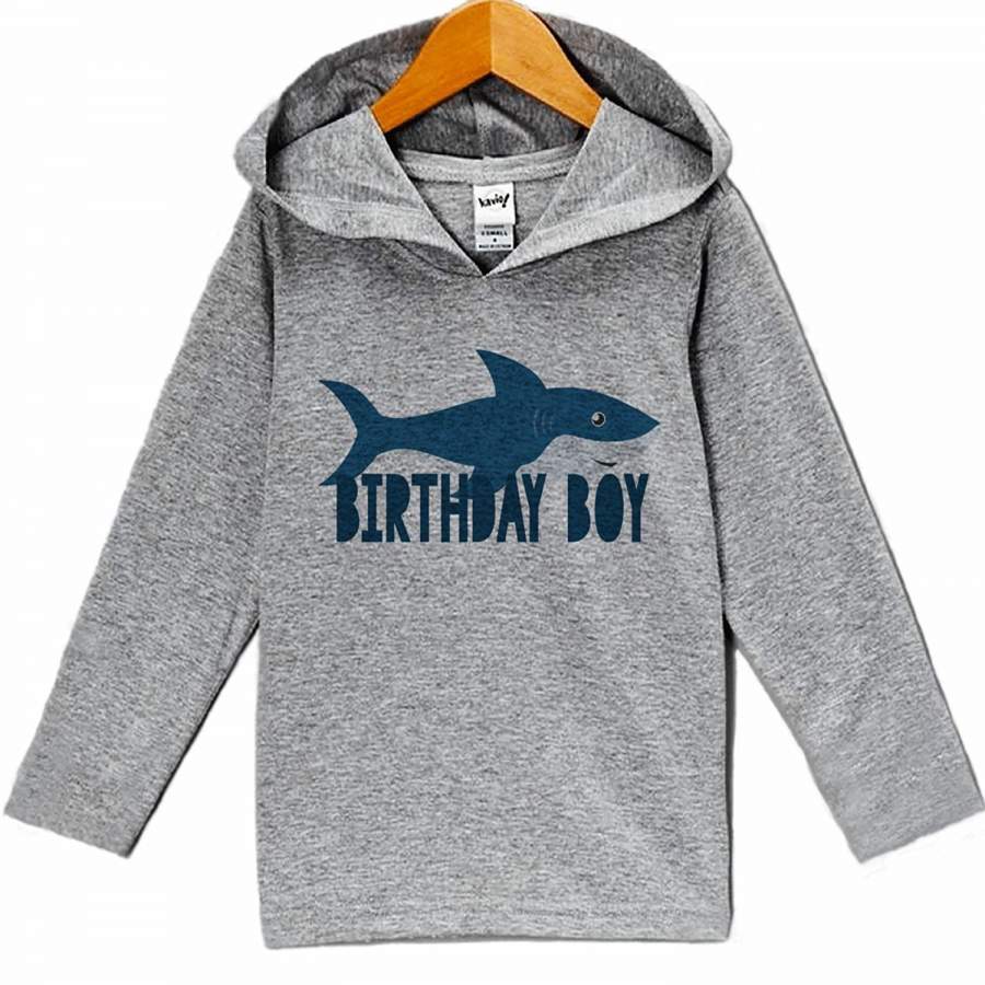 7 ate 9 Apparel Kid’s Shark Birthday Hoodie