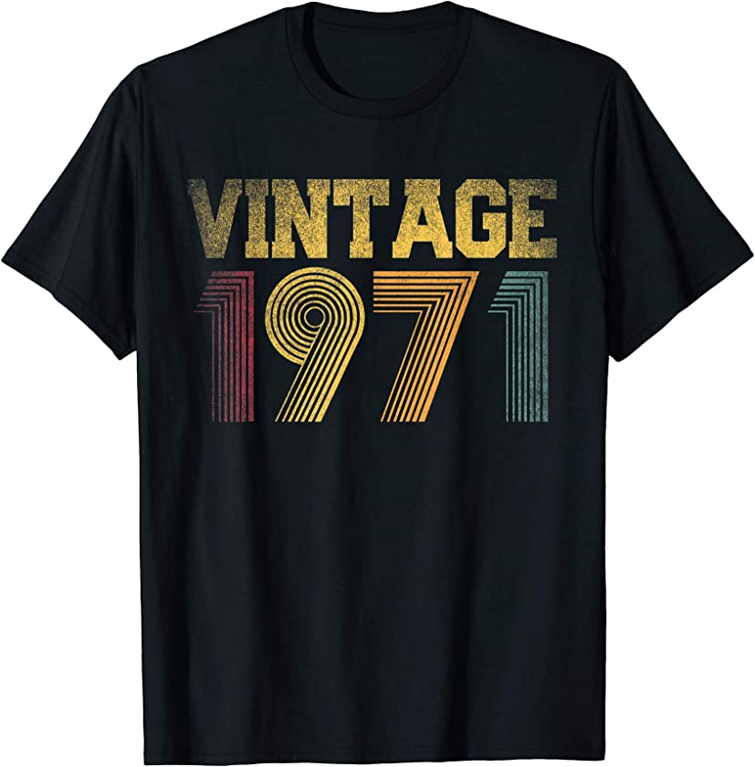 1971 50th Birthday Gift Vintage Retro Men Women 50 Years Old T-Shirt