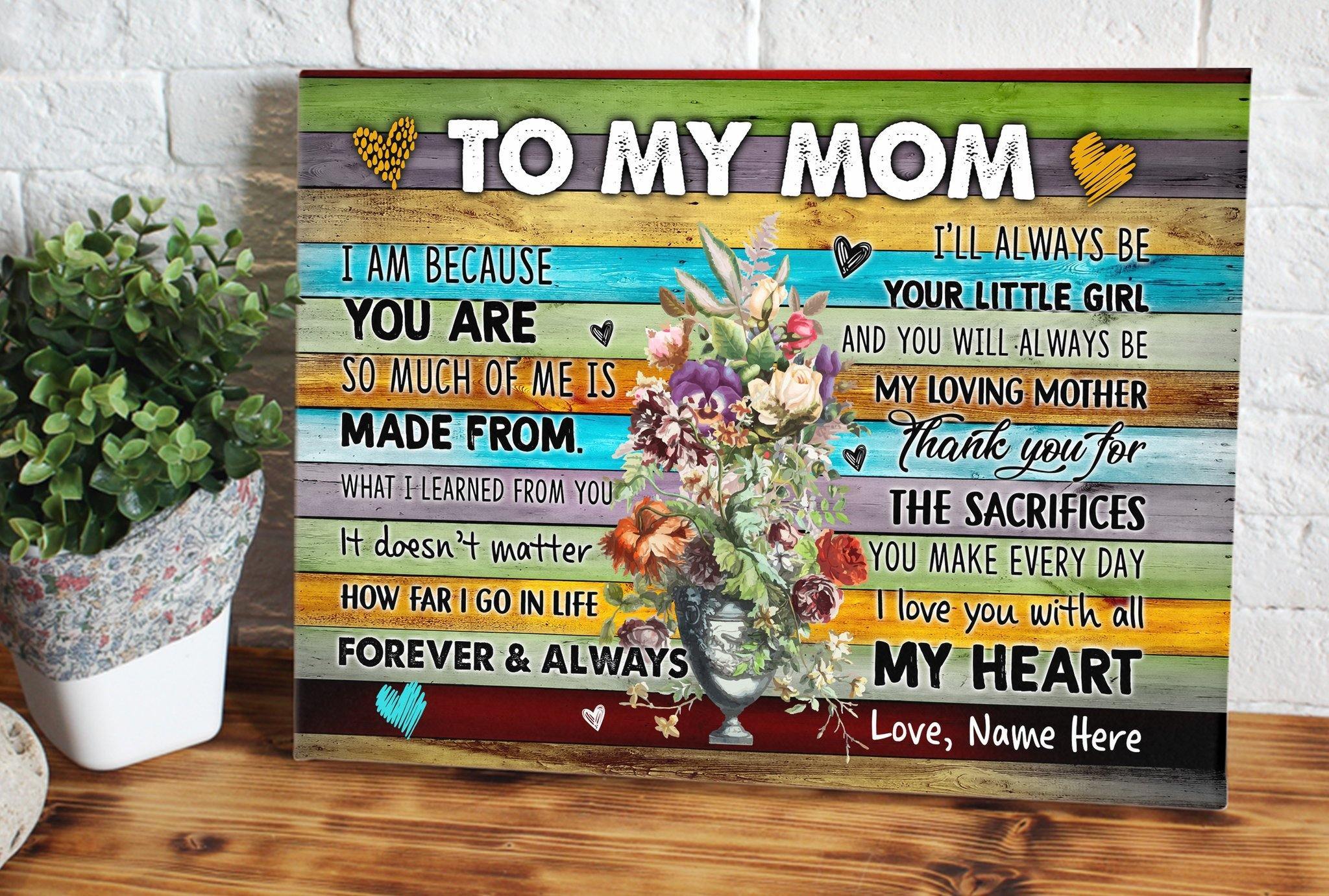 [Personalized Name] To My Mom Gift For Family Home Decor Wall Art Canvas Memorial Home Decor