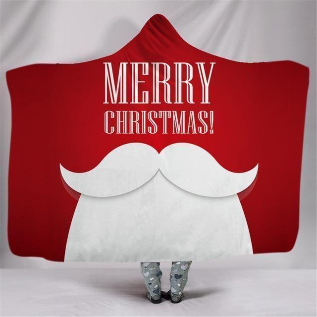 X-Mas Mustache Hooded Blanket Christmas Decoration Ideas