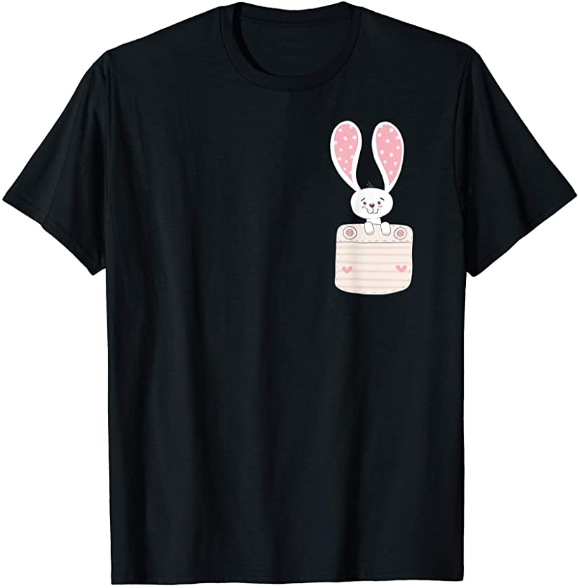 Cute Easter Bunny Ears Rabbit Bunny In Pocket T-Shirt