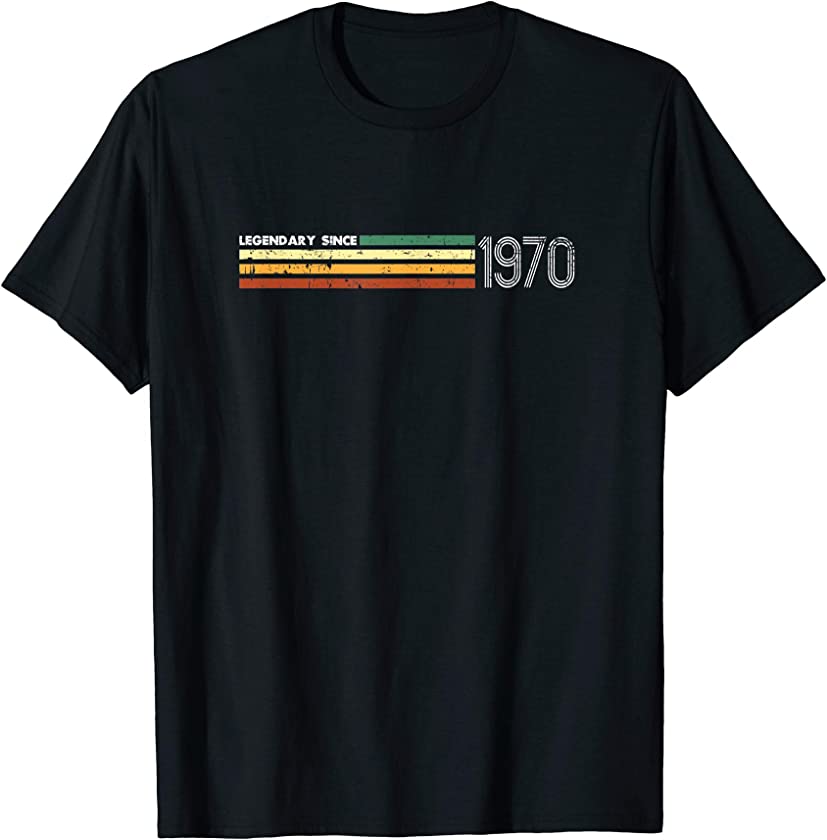 50th Birthday 1970 Vintage Retro throwback gift idea T-Shirt