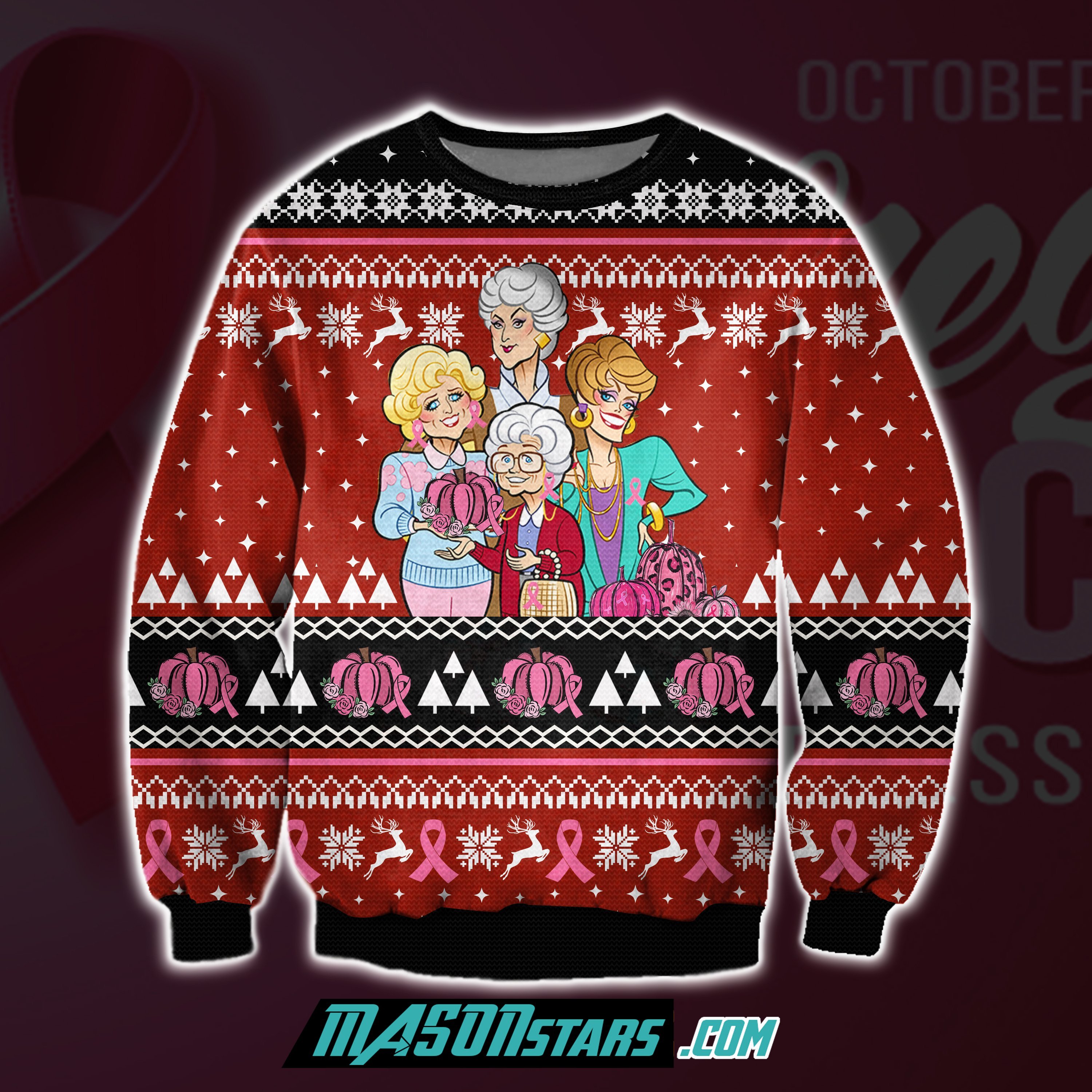 Cancer 3D Print Knitting Pattern Ugly Christmas Sweater Hoodie All Over Printed Cint10019