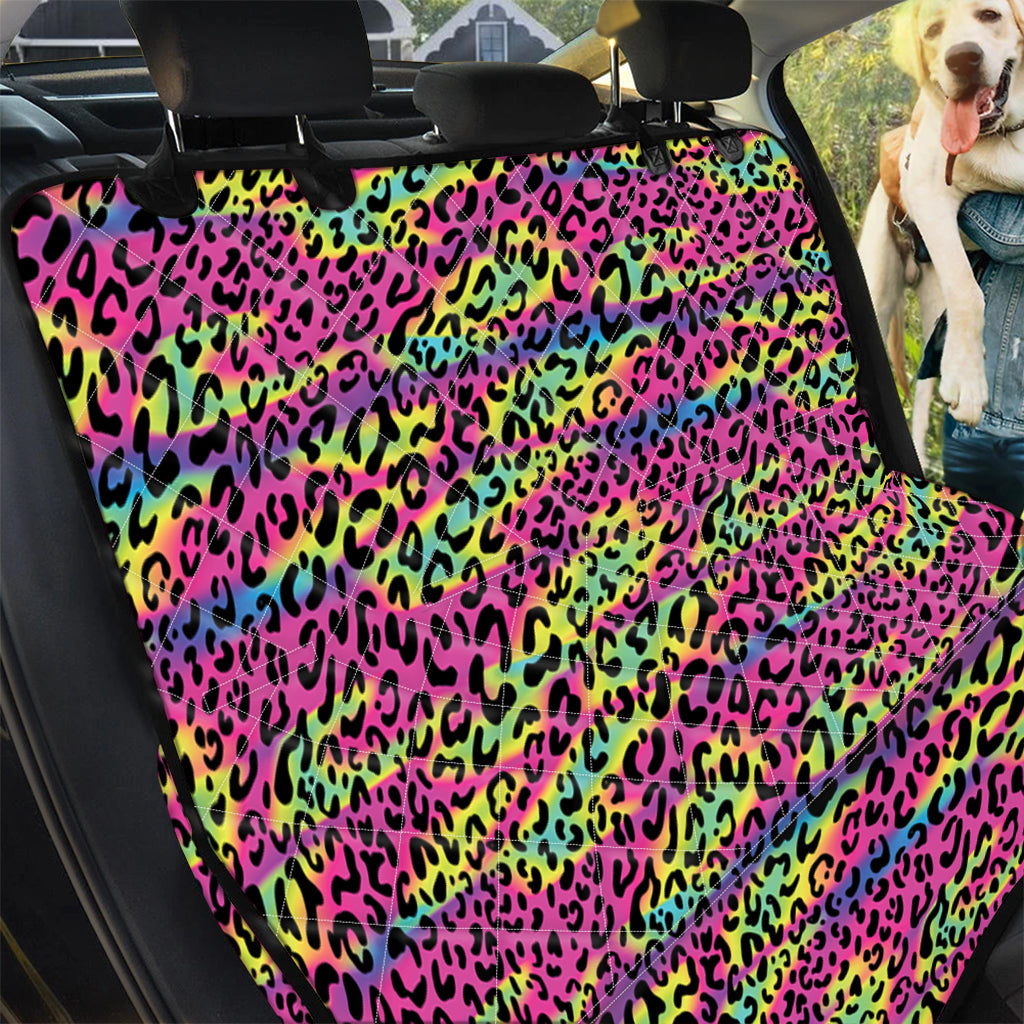 Trippy Psychedelic Leopard Print Pet Car Back Seat Cover