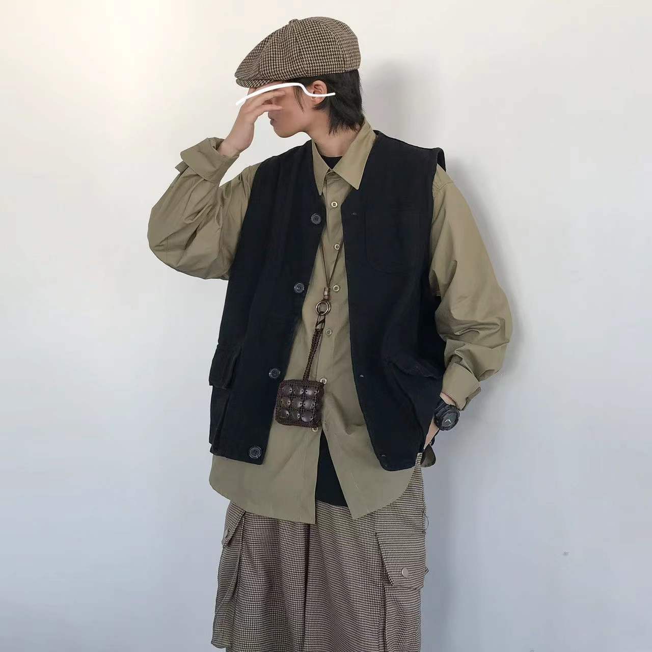 Vests Woman Solid Button Pockets All-match Streetwear Japanese Style Harajuku Loose Design Simple Fashion Casual New Spring Ins alx