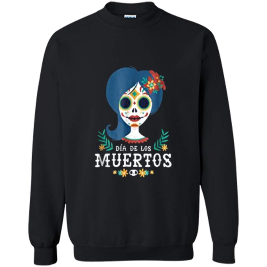 Sugar Skull Women Day of the Dead Dia de los Muertos  Printed Crewneck Pullover Sweatshirt