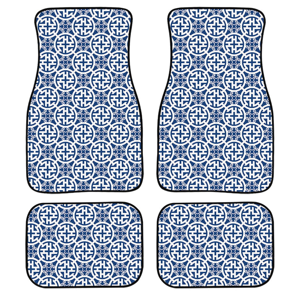 Chinese Luck Symbol Pattern Print Front And Back Car Floor Mats, Front Car Mat