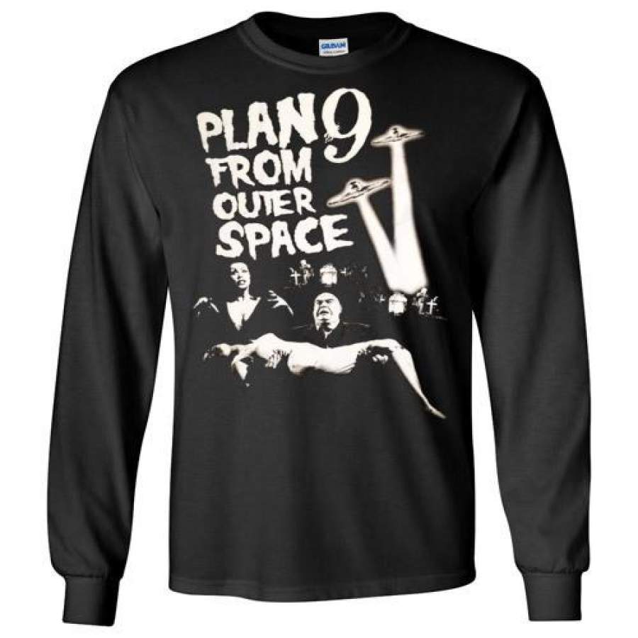 Plan 9 from Outer Space Horror Movie Ed Wood ,Vampira ,Tor Johson ,  Gildan Long Sleeve T-Shirt