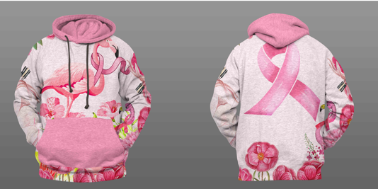 Cute Cartoon Pink Flamingo Hoodie Tshirt – Breast Cancer Awareness Christmas Gift For Girl Woman Friend Hoodies Sweater Pink