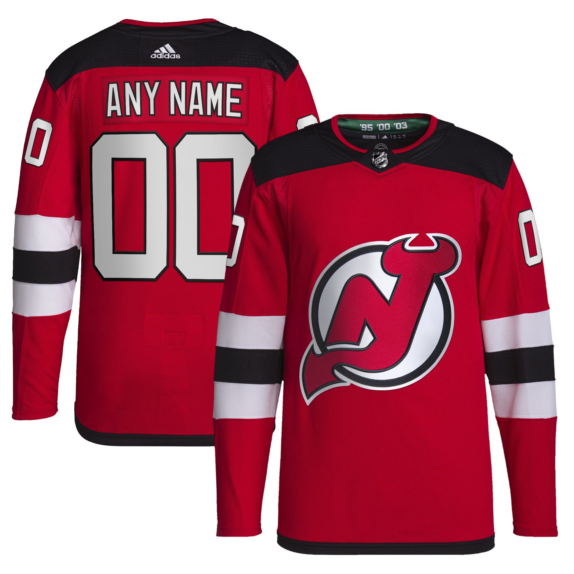 Men's New Jersey Devils adidas Red Home Primegreen Authentic Pro Custom Jersey