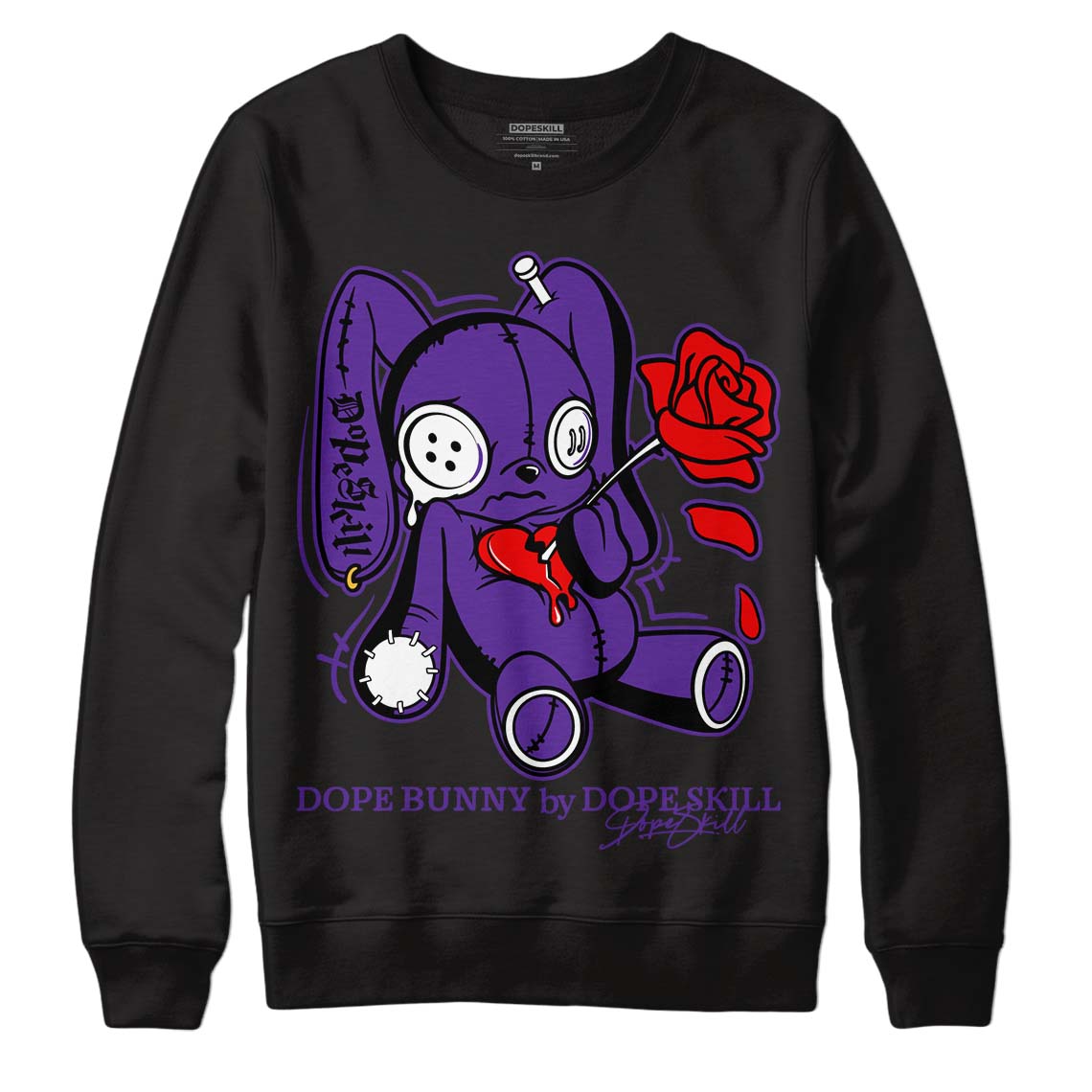 Purple Collection Dopeskill Sweatshirt Dope Bunny Graphic