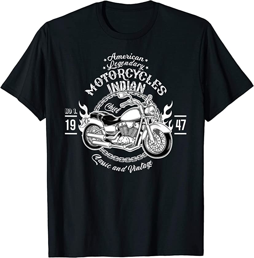 American Motorcycle Indian Bikers Vintage Retro Riders Gift T-Shirt