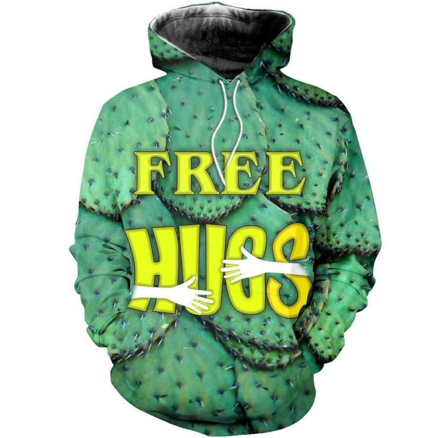 3D All Over Printed Free Hugs Cactus Shirts