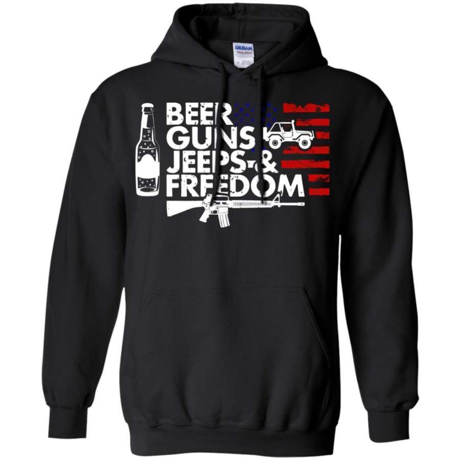 Beer Guns Jeeps & Freedom Hoodie T-Shirt