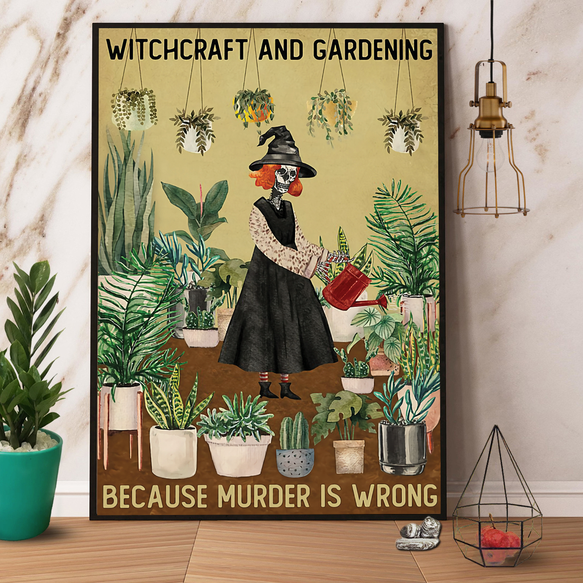 Retro Witchcraft And Gardening Halloween Canvas And Poster, Canvas Prints, My Poster Wall, Canvas Wall Art, Wall Decor Visual Art, Halloween Gift, Happy Halloween