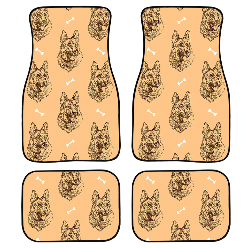 Drawing German Shepherd Pattern Print Front And Back Car Floor Mats, Front Car Mat