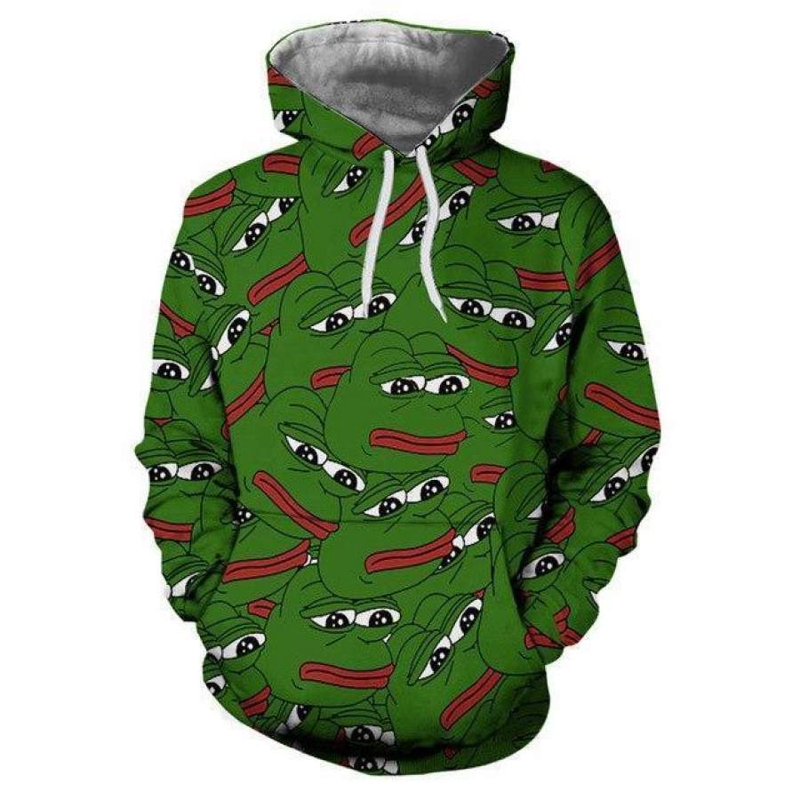 Pepe The Frog Print Hoodie Sweatshirt Men Women 3D Hoodies Sweatshirts Men Harajuku Hip Hop Hooded Pullover Sweat Homme Moletom