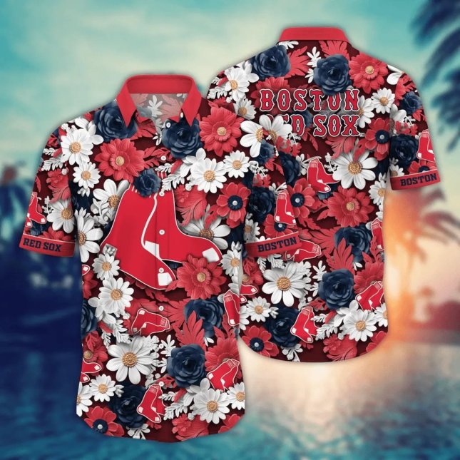 Boston Red Sox Floral Hawaiian Shirt For Fans