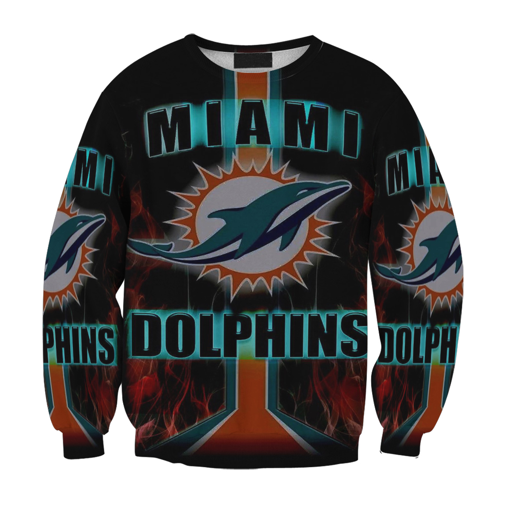 Miami Dolphins Logo Art 4 Gift For Fan 3D Full Printing Sweatshirt