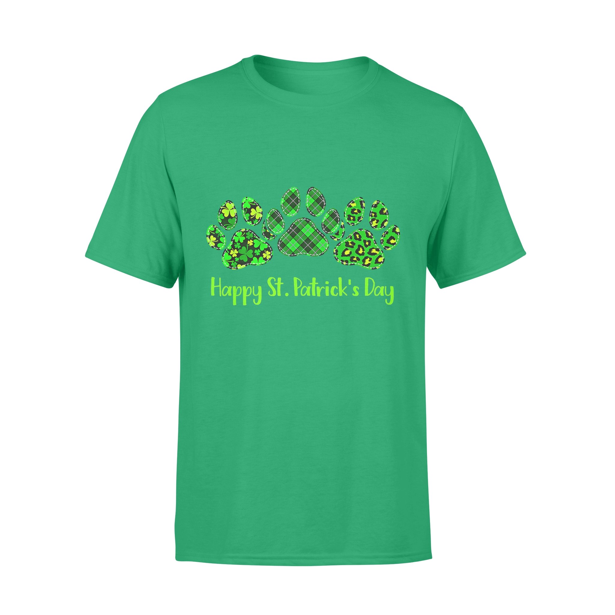 Dog gift idea Leopard Print Three Paws Happy Saint Patrick’s Day T-Shirt – Standard T-shirt